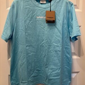 NWT Authentic Burberry Light Blue Logo Short Sleeve Tee